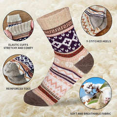5 Pairs Men's Warm Cotton Thick Winter Crew Socks US Size 7 To 12