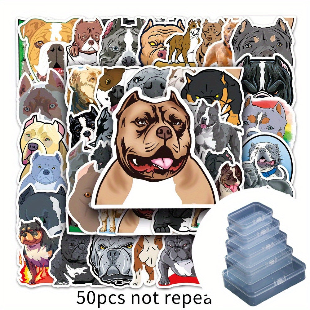 50pcs Bully Dog Graffiti Animal Stickers For DIY Water Cup Luggage