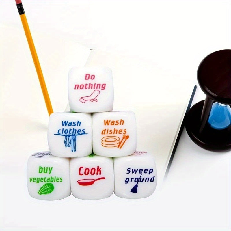2pcs Housework Distribution Dice Family Gathering Game Dice Game
