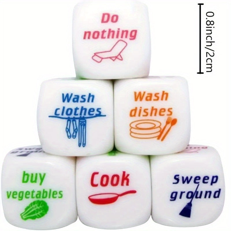 2pcs Housework Distribution Dice Family Gathering Game Dice Game