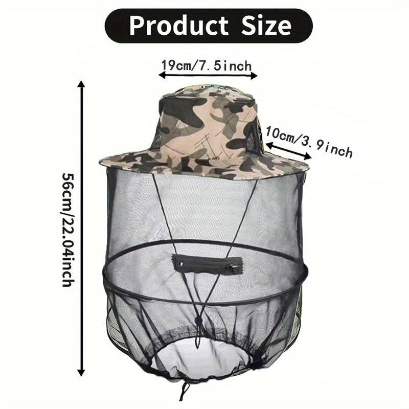 Anti Mosquito Net Hat Lightweight Breathable Bucket Hat For Fishing Hiking