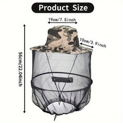 Anti Mosquito Net Hat Lightweight Breathable Bucket Hat For Fishing Hiking