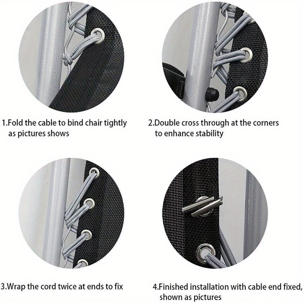 4pcs Sun Loungers Repair Cord Kit Elastic Rope Replacement