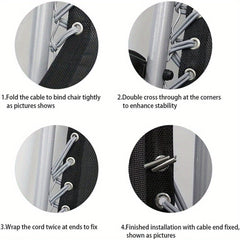 4pcs Sun Loungers Repair Cord Kit Elastic Rope Replacement