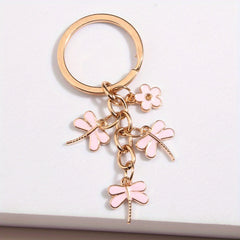 Little Bee Flower Dragonfly Keychain Purse Bag Backpack Pendant