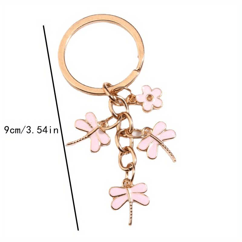 Little Bee Flower Dragonfly Keychain Purse Bag Backpack Pendant