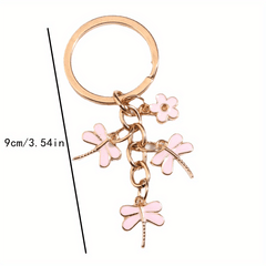 Little Bee Flower Dragonfly Keychain Purse Bag Backpack Pendant