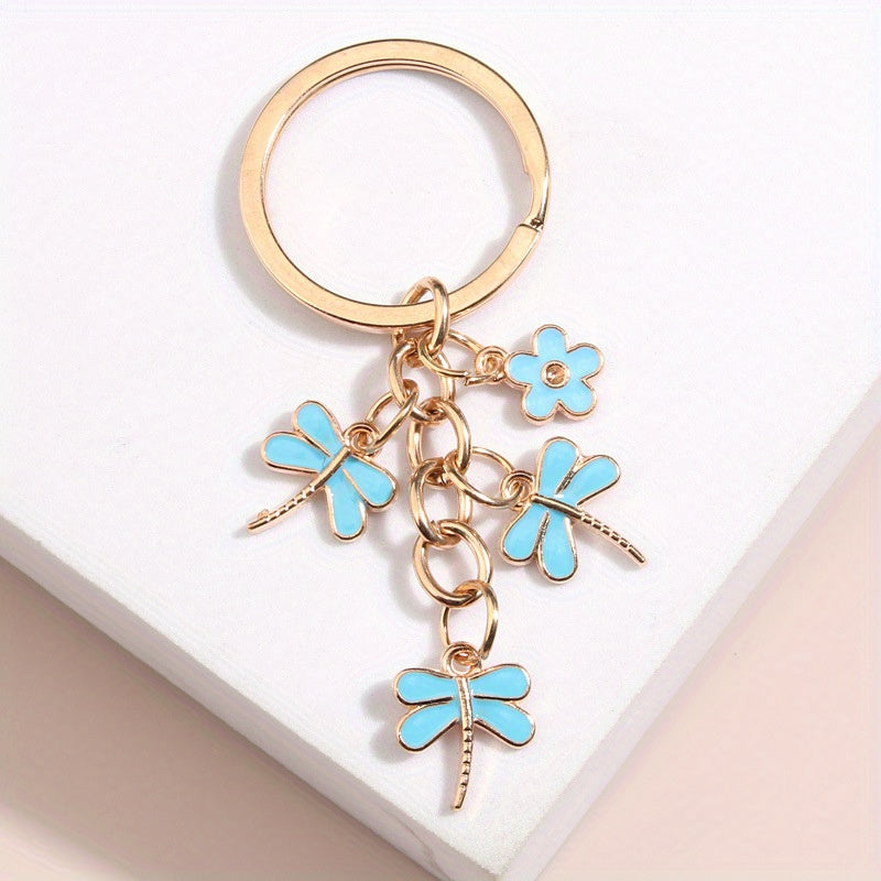 Little Bee Flower Dragonfly Keychain Purse Bag Backpack Pendant