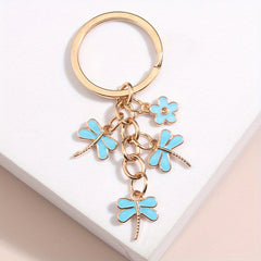 Little Bee Flower Dragonfly Keychain Purse Bag Backpack Pendant