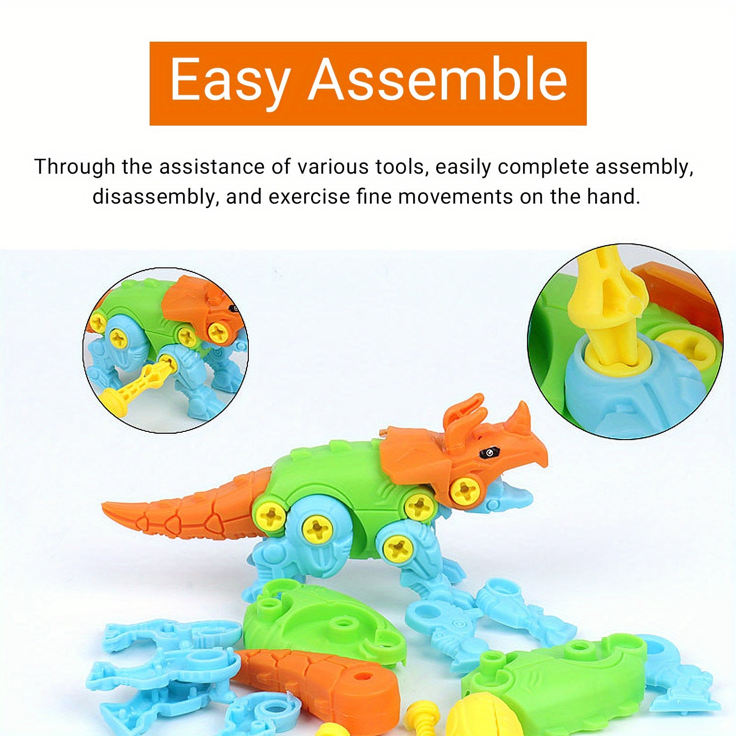 6pcs Dinosaur Model Assembly Toy - Educational Birthday Gift Bag
