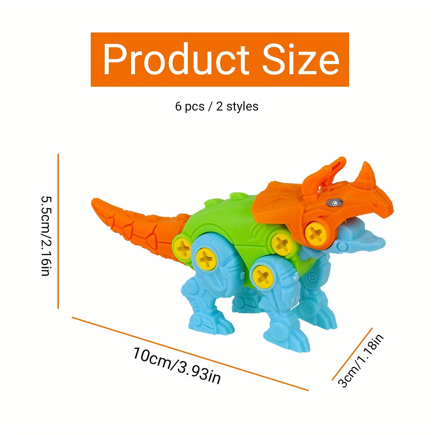 6pcs Dinosaur Model Assembly Toy - Educational Birthday Gift Bag