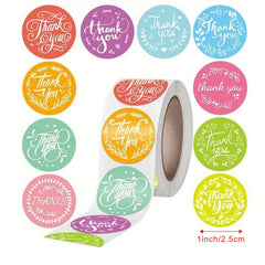 500pcs Thank You Stickers Roll, Cute Cartoon Diy Decoration Stickers