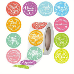 500pcs Thank You Stickers Roll, Cute Cartoon Diy Decoration Stickers