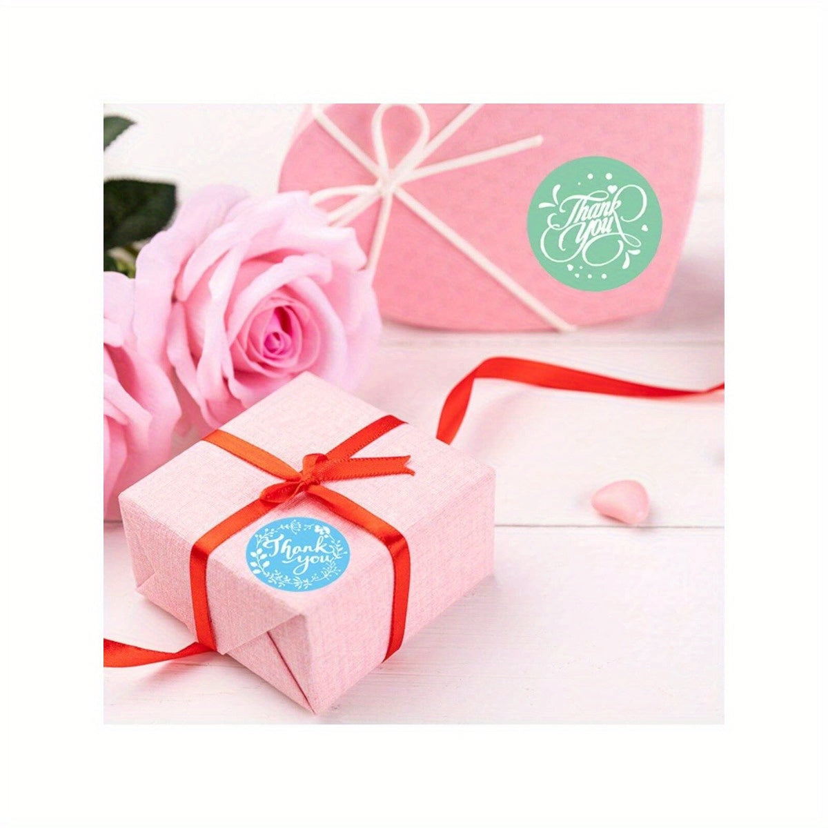 500pcs Thank You Stickers Roll, Cute Cartoon Diy Decoration Stickers