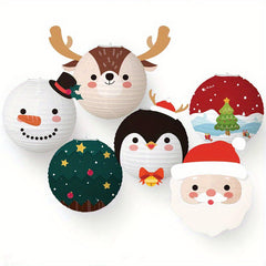 Christmas Lantern Decoration Cartoon Snowman Santa Claus Deer