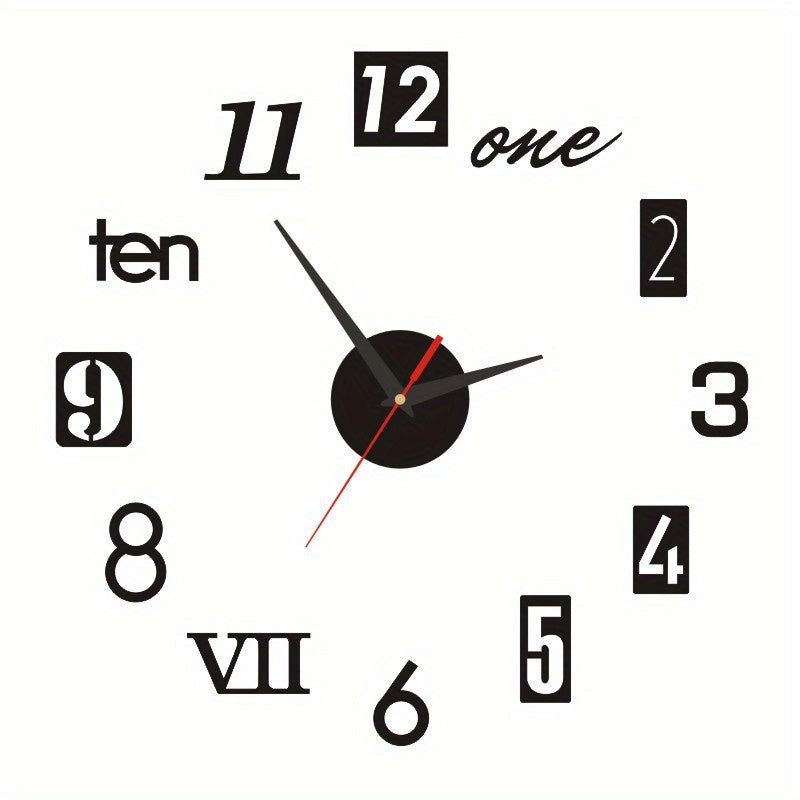 3D Living Room Acrylic Wall Clock DIY Mute Art Clock Wall Sticker
