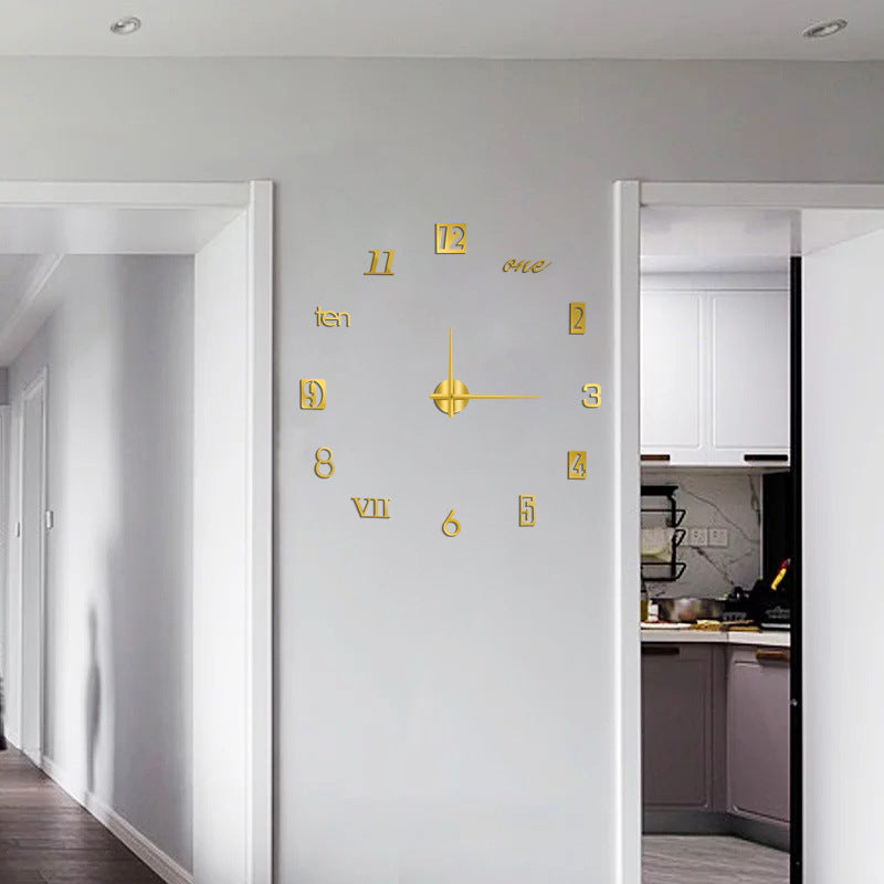 3D Living Room Acrylic Wall Clock DIY Mute Art Clock Wall Sticker