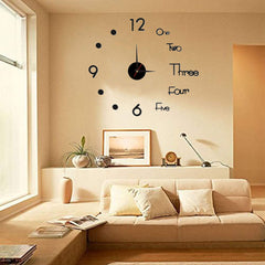 3D Living Room Acrylic Wall Clock DIY Mute Art Clock Wall Sticker