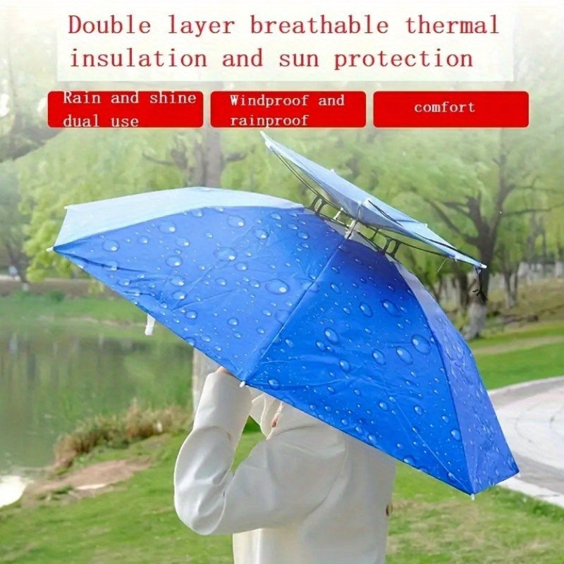 UV Protection Hands-Free Umbrella Hat for Fishing Gardening