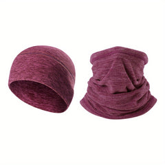 Winter Beanie Hat & Scarf Set Knitted Warm Skull Cap Neck Gaiter