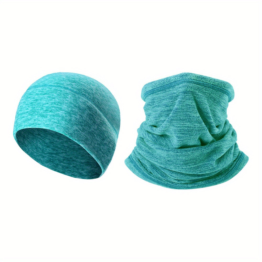 Winter Beanie Hat & Scarf Set Knitted Warm Skull Cap Neck Gaiter