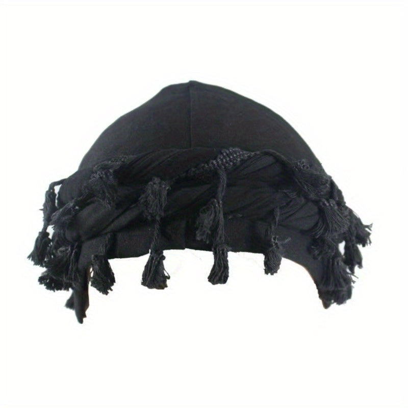 Vintage Turban Head Wrap with Tassel for Men