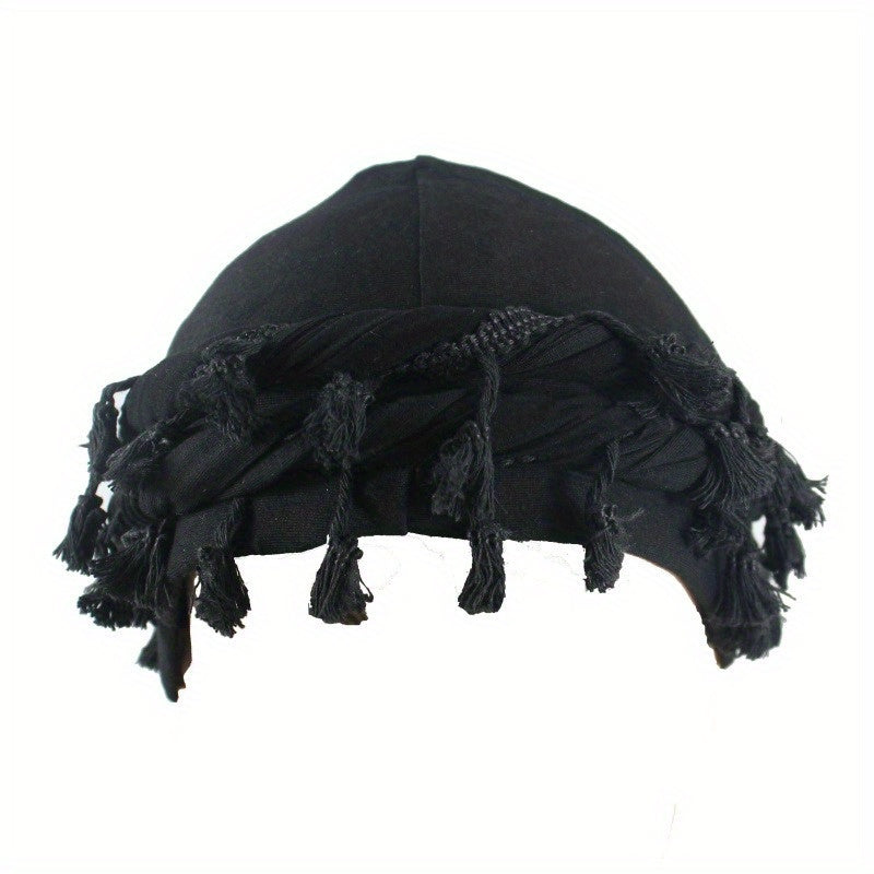 Vintage Turban Head Wrap with Tassel for Men