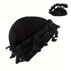 Vintage Turban Head Wrap with Tassel for Men
