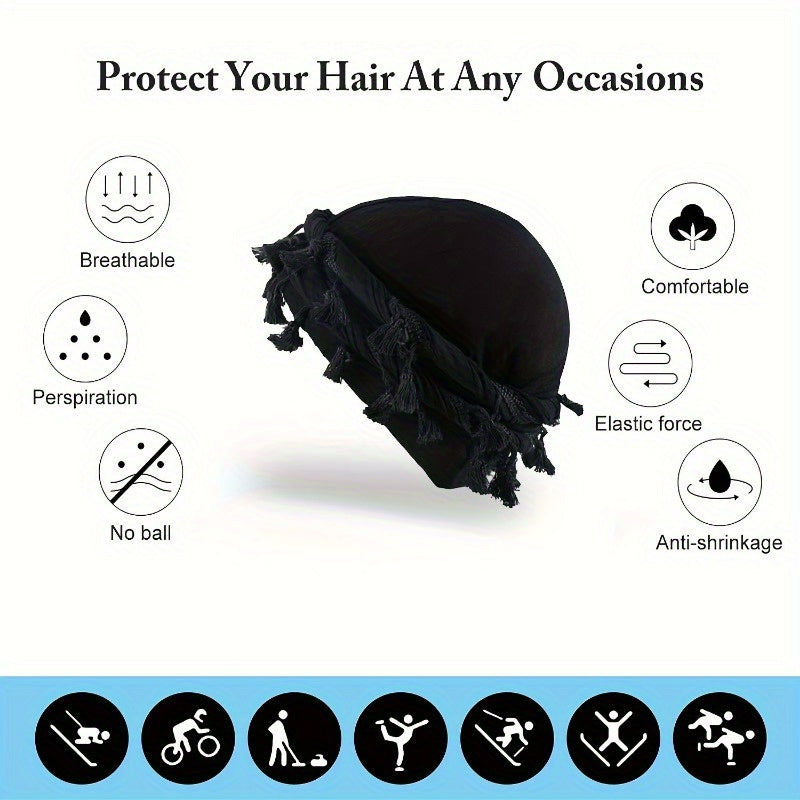 Vintage Turban Head Wrap with Tassel for Men