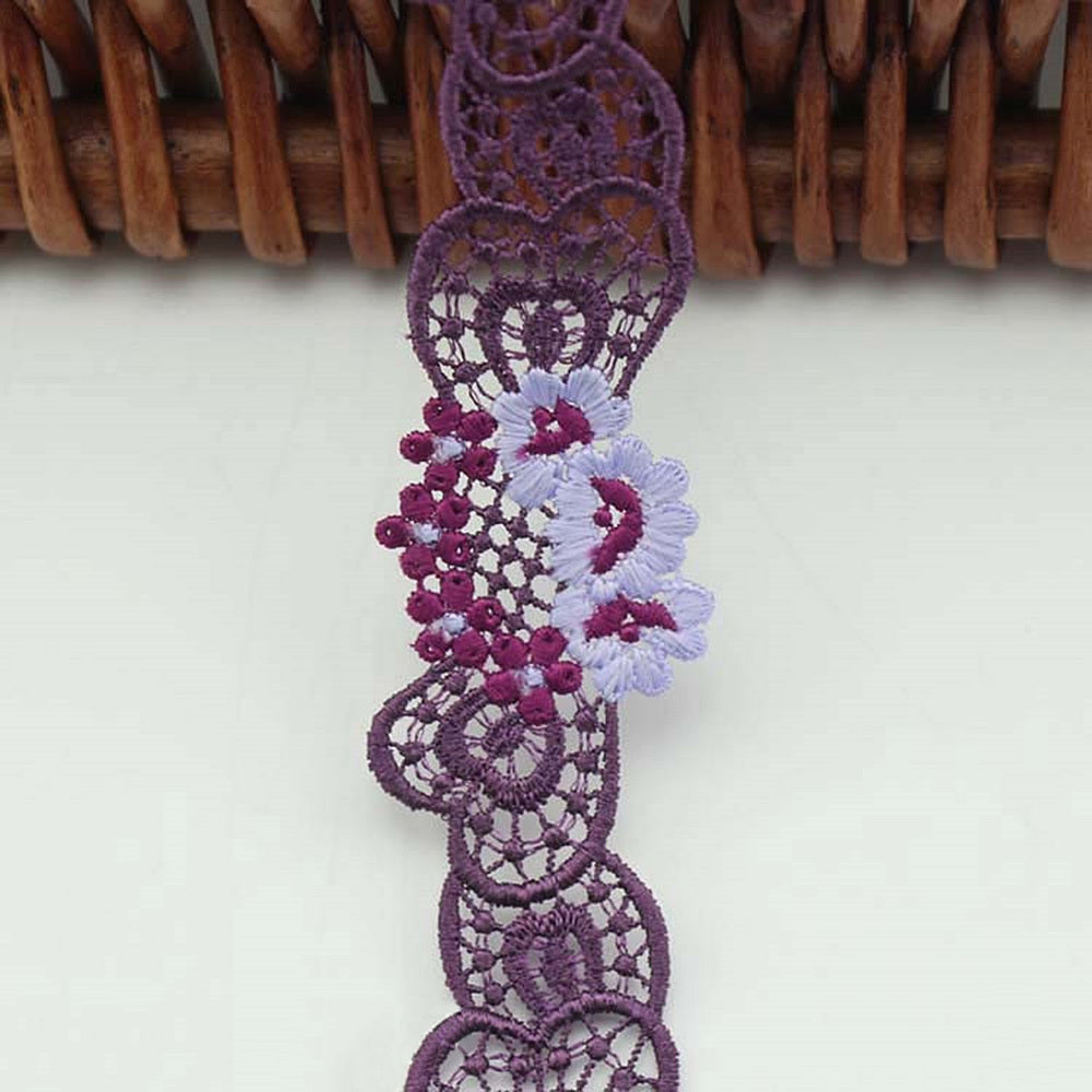 83m Polyester Silk Lace Embroidery Fabric DIY Clothing Accessories