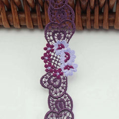 83m Polyester Silk Lace Embroidery Fabric DIY Clothing Accessories