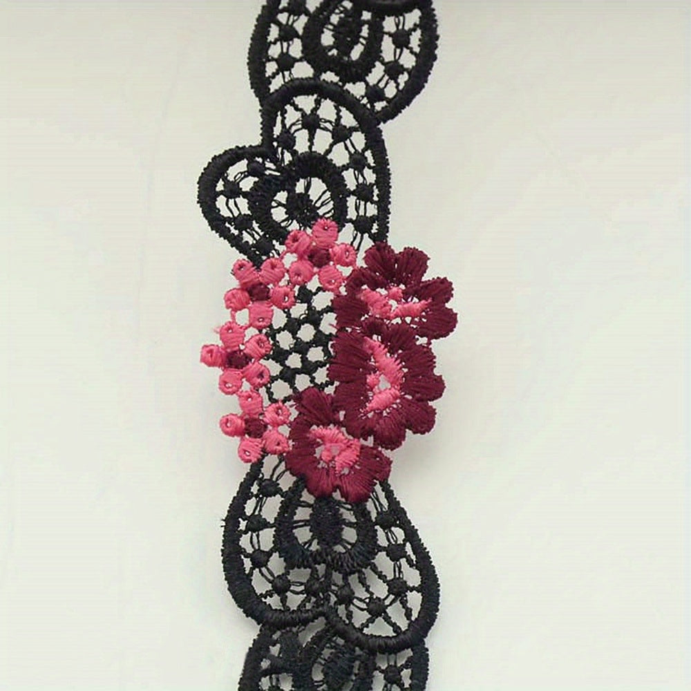 83m Polyester Silk Lace Embroidery Fabric DIY Clothing Accessories