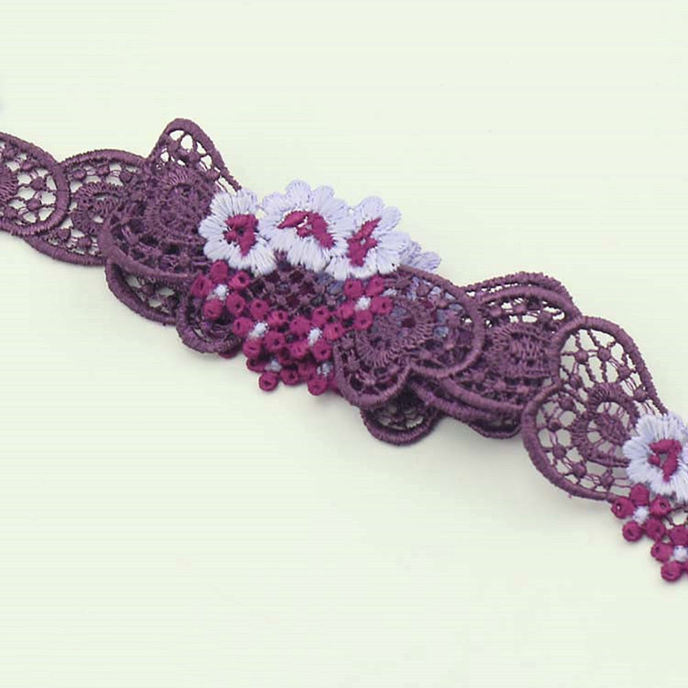 83m Polyester Silk Lace Embroidery Fabric DIY Clothing Accessories