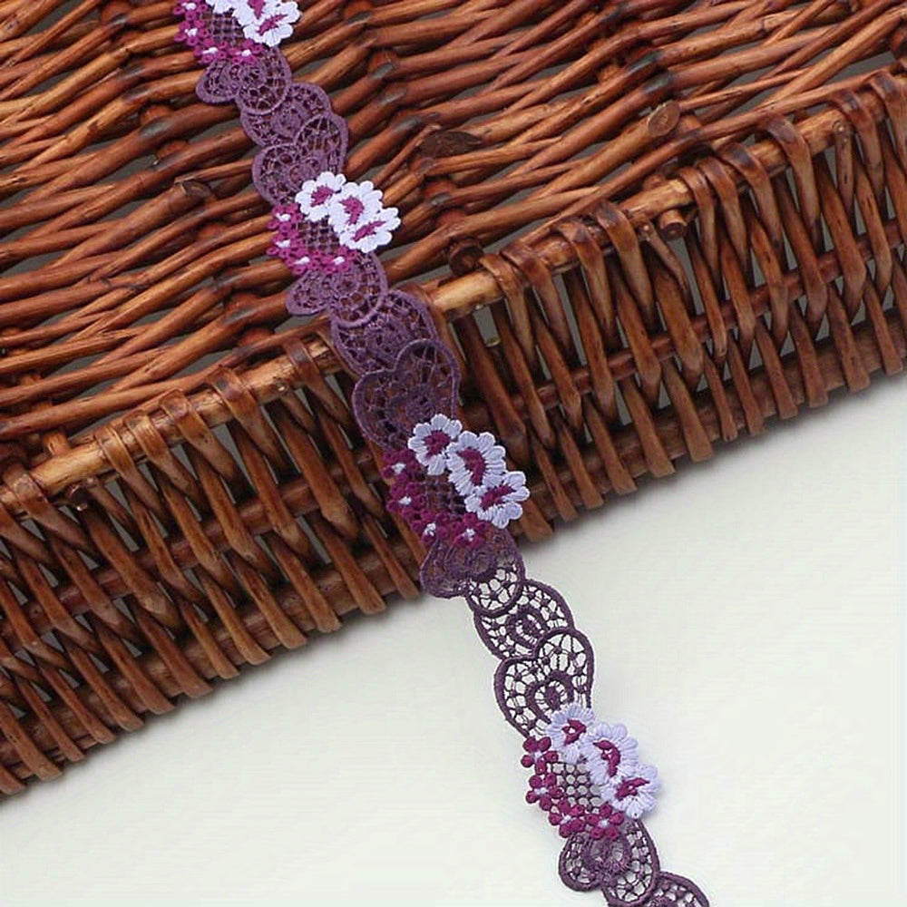 83m Polyester Silk Lace Embroidery Fabric DIY Clothing Accessories