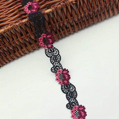 83m Polyester Silk Lace Embroidery Fabric DIY Clothing Accessories