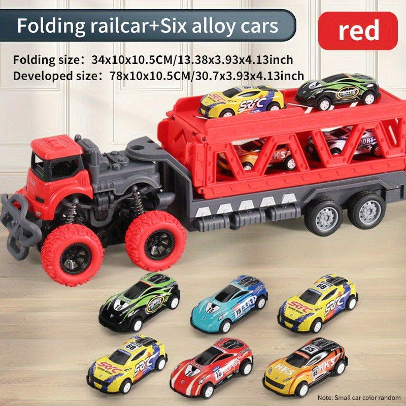 Deformed Track Toy Car with 6 Alloy Cars - Halloween & Christmas Gift