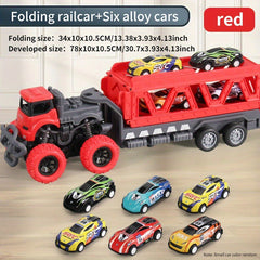 Deformed Track Toy Car with 6 Alloy Cars - Halloween & Christmas Gift