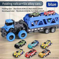 Deformed Track Toy Car with 6 Alloy Cars - Halloween & Christmas Gift