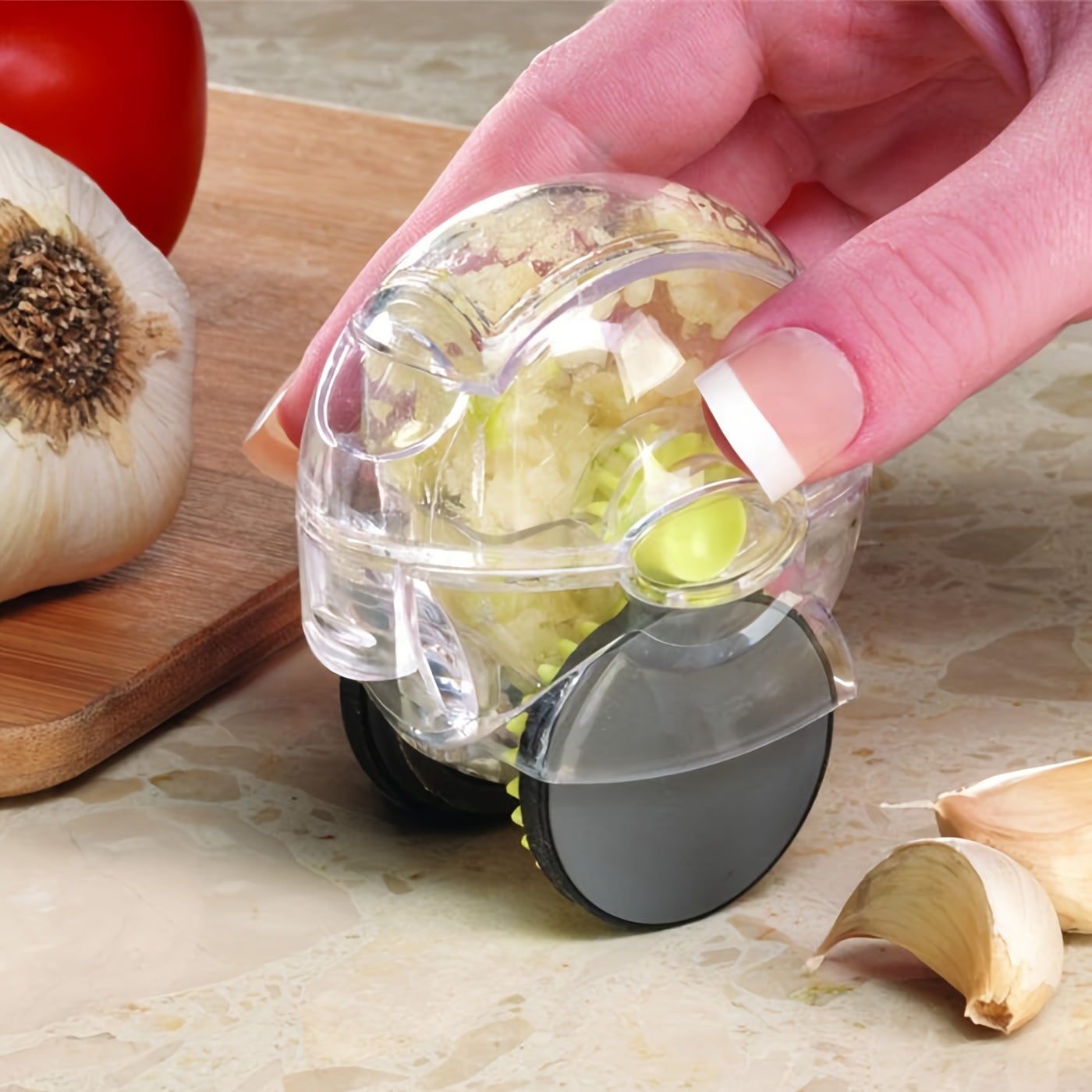Transparent Roller Garlic Chopper Manual Vegetable Grinding Tools