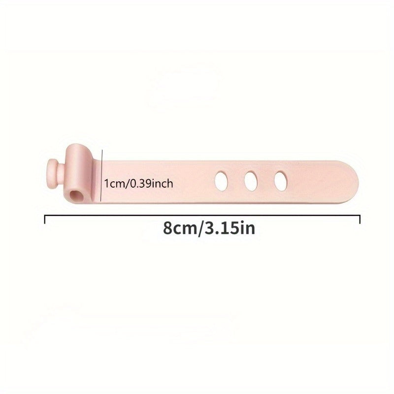 10pcs Silicone Tie Cable Storage Winder Anti Lost Fastener Bundle Strap