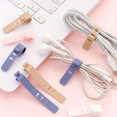 10pcs Silicone Tie Cable Storage Winder Anti Lost Fastener Bundle Strap