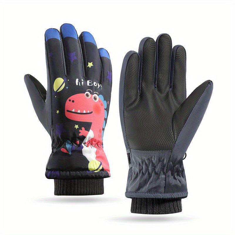 Winter Cartoon Skiing Gloves Boys Girls Warm Keeping Waterproof