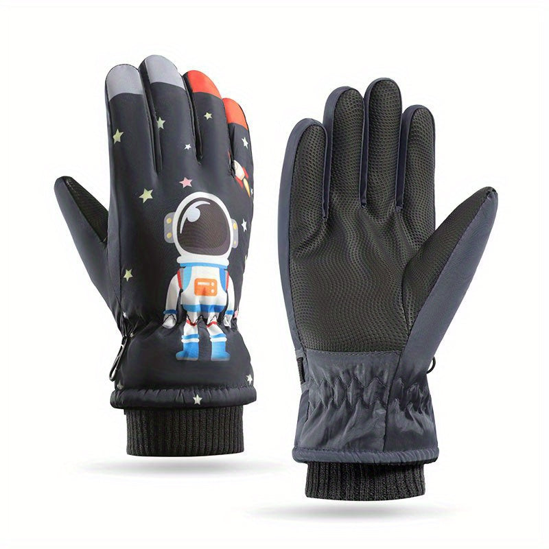 Winter Cartoon Skiing Gloves Boys Girls Warm Keeping Waterproof