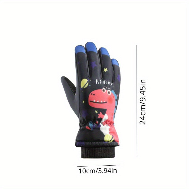 Winter Cartoon Skiing Gloves Boys Girls Warm Keeping Waterproof