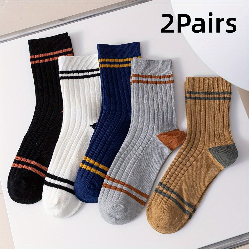6 Pairs Men's Crew Socks Breathable Sport Socks
