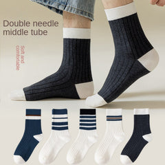 6 Pairs Men's Crew Socks Breathable Sport Socks