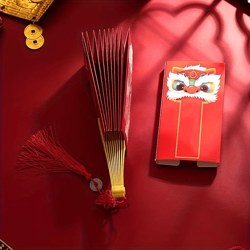 1pc Folding Fan Red Envelopes Year Lucky Red Envelopes For Chinese Year