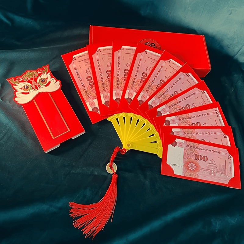 1pc Folding Fan Red Envelopes Year Lucky Red Envelopes For Chinese Year