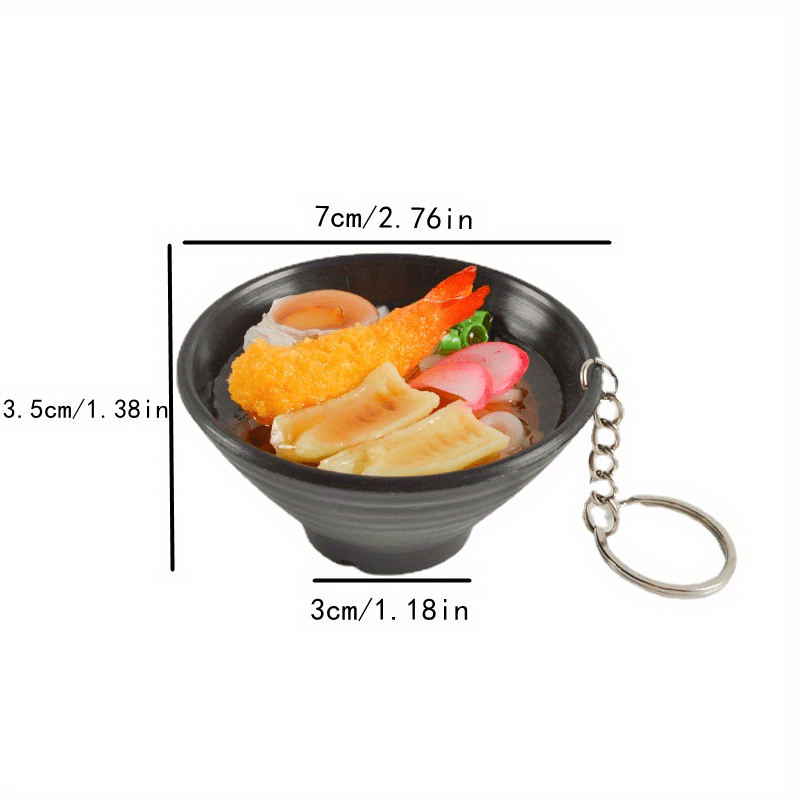 PVC Japanese Udon Noodle Keychain Bag Purse Pendant Ornament