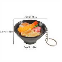 PVC Japanese Udon Noodle Keychain Bag Purse Pendant Ornament